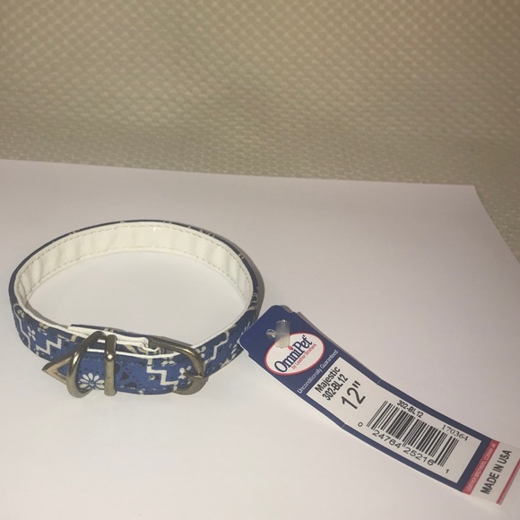 Omnipet Dog Pet Animal Collar Blue Paisley Gold 12 - Picture 7 of 9